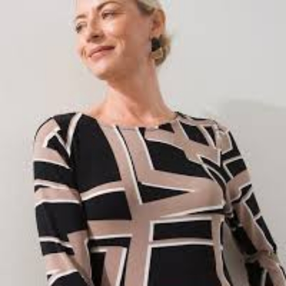 Chico's Travelers Shadow Print Classic Dress - Picture 4 of 4